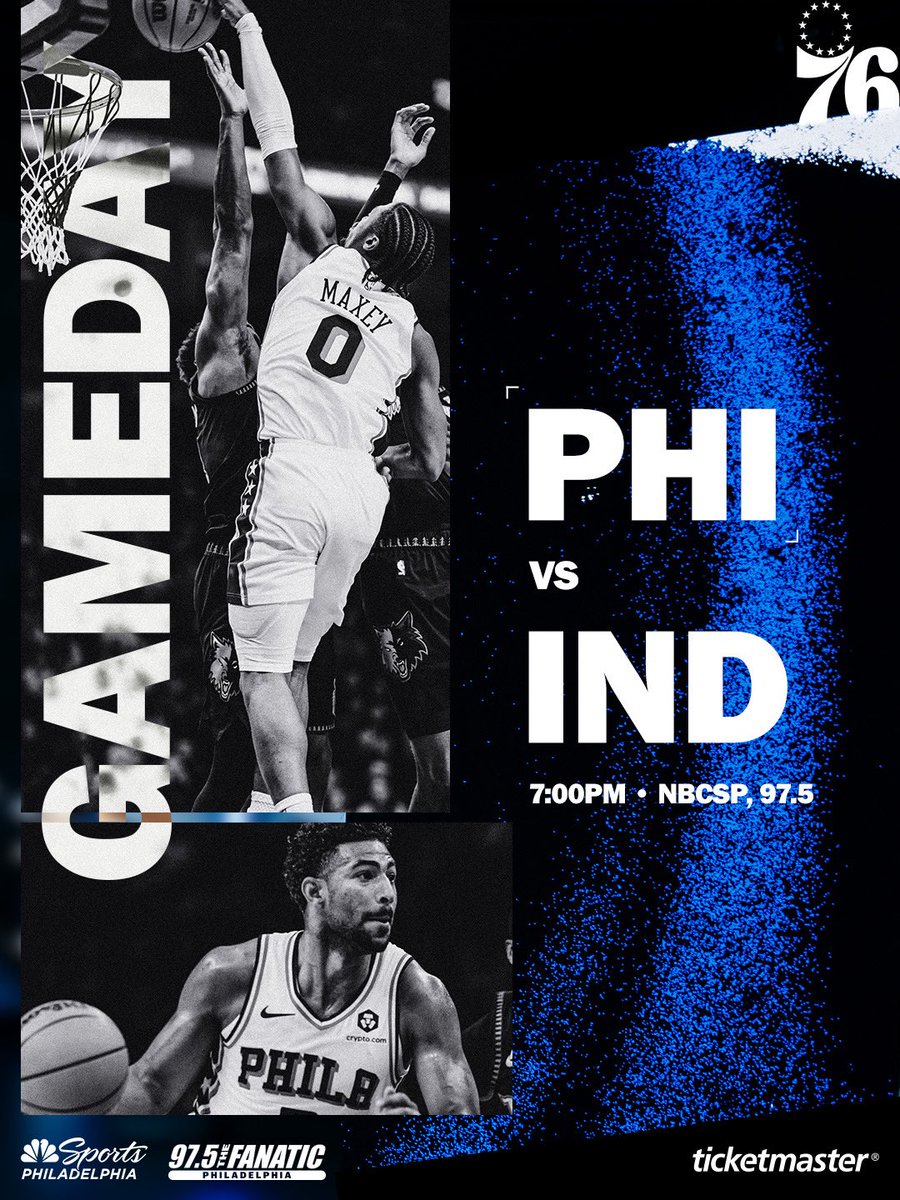 last stop of the road trip. 🚗
🕖 7:00 PM
📺 @NBCSPhilly
📻 @975TheFanatic
🏀 @Pacers
@Ticketmaster
