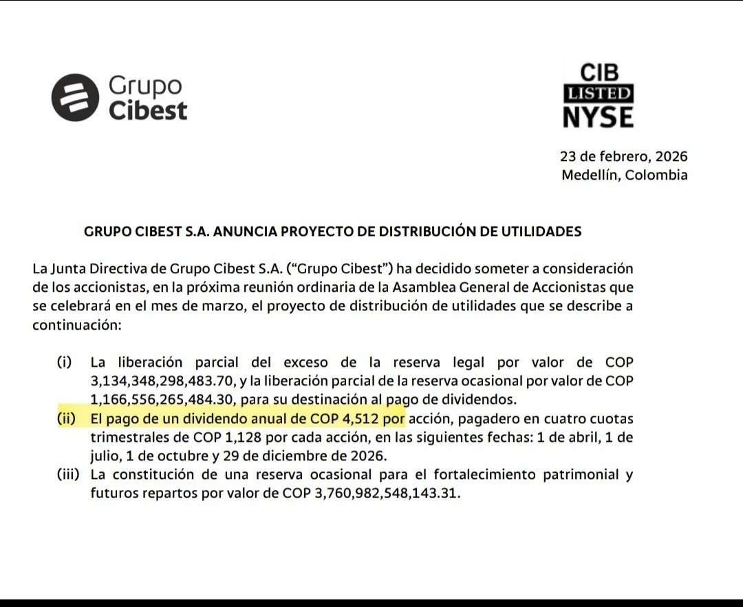 FrankMaur's tweet photo. PROYECTO DE DISTRIBUCIÓN DE UTILIDADES 2026 #CIBEST https://t.co/tiJ8Njh7BE