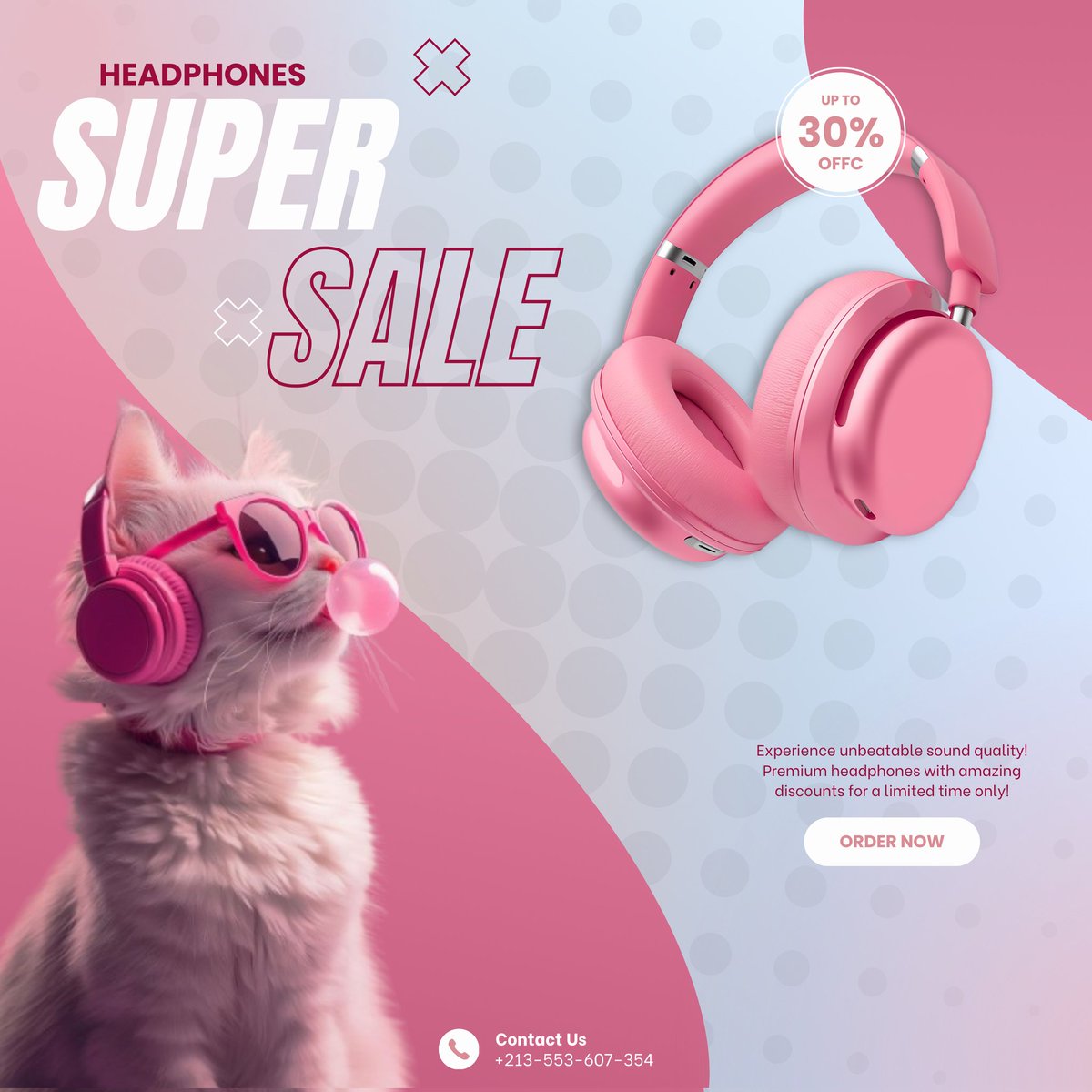 Limlimdesigner's tweet photo. 🎧 Pink never sounded this good.
Experience style, comfort, and powerful sound in one design.

Upgrade your vibe today

Template Link : https://t.co/phYKjNeg4N
#headphones #productdesign #advertisement #algeria #graphicdesign https://t.co/phYKjNeg4N https://t.co/fCmRx5uZrN