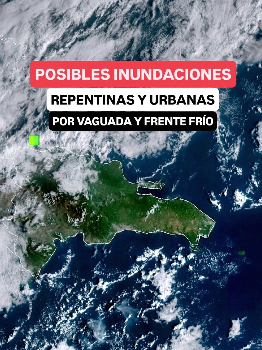 🔴🔴ATENTOS | Ya se encuentra en el norte de República Dominicana el sistema frontal número 28, que ha venido acompañado de una vaguada y una masa de aire polar: en las próximas 24 horas aumentarán la intensidad y la frecuencia de los aguaceros en gran parte del país.

🔴Después