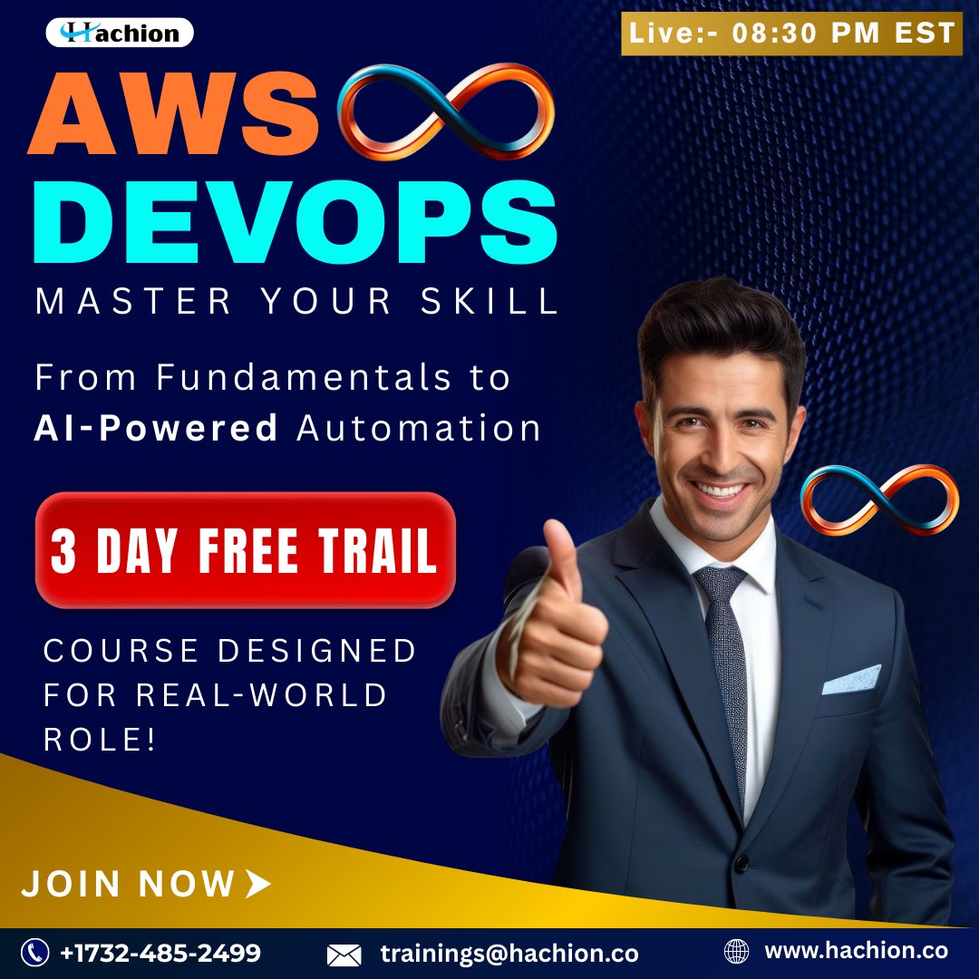 RHachion's tweet photo. 📷 Master AWS DevOps – From Fundamentals to AI-Powered Automation!

📷Enroll for Free: https://t.co/lSkAARTDIb

#AWS #DevOps #AWSDevOps #CloudComputing #DevOpsEngineer #AWSTraining #CloudCareer #ITTraining #CareerGrowth #TechJobs #hachion https://t.co/vLessgF2Rs