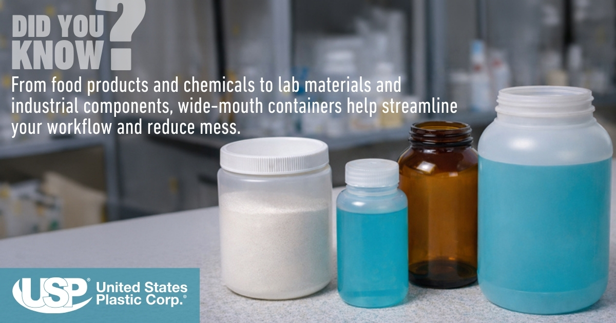 usplastics's tweet photo. 💡 Did You Know?
Wide-mouth containers make everyday tasks easier.
✔ Easier filling — even with thick liquids or powders
✔ Simpler dispensing with fewer spills
✔ Faster, more thorough cleaning

When accessibility matters, wide-mouth design makes the difference. https://t.co/oosQdkNcZV
