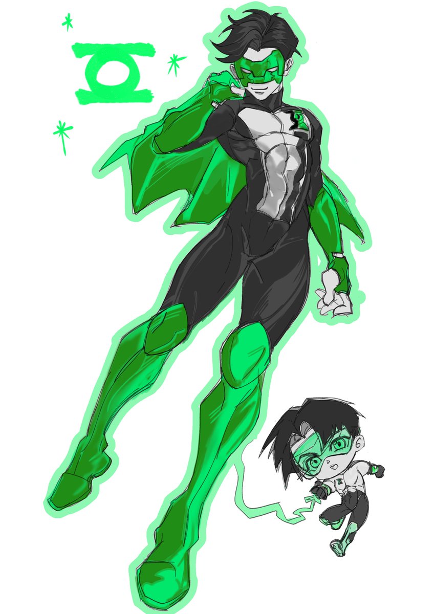 zheyanhengzheyu's tweet photo. #GreenLantern #KyleRainer
X图片展示稍微有点挡图…呜呜我终于完成这张了：）cute https://t.co/EhNm9oNQyk
