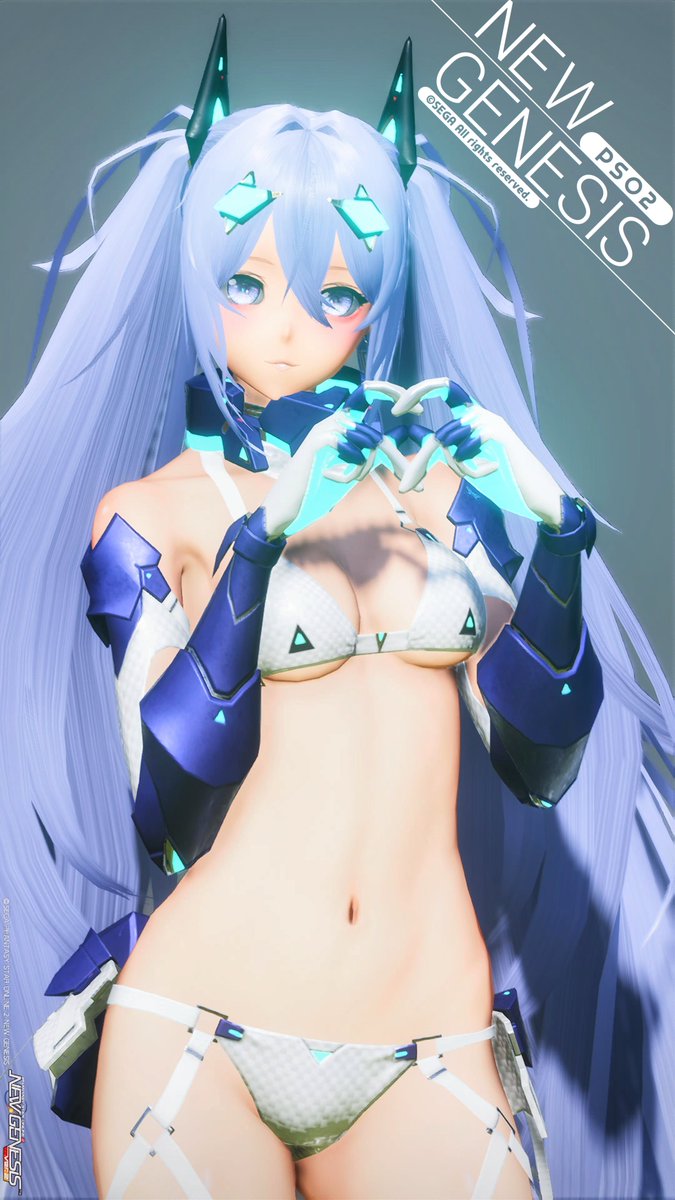 #PSO2NGS_SS 
#メンテの日じゃないけどssを貼る  
#ma7ロゴ 
#AlisaSS

ストラプテック📸
背中合わせポーズ&amp;ハートポーズ🫶