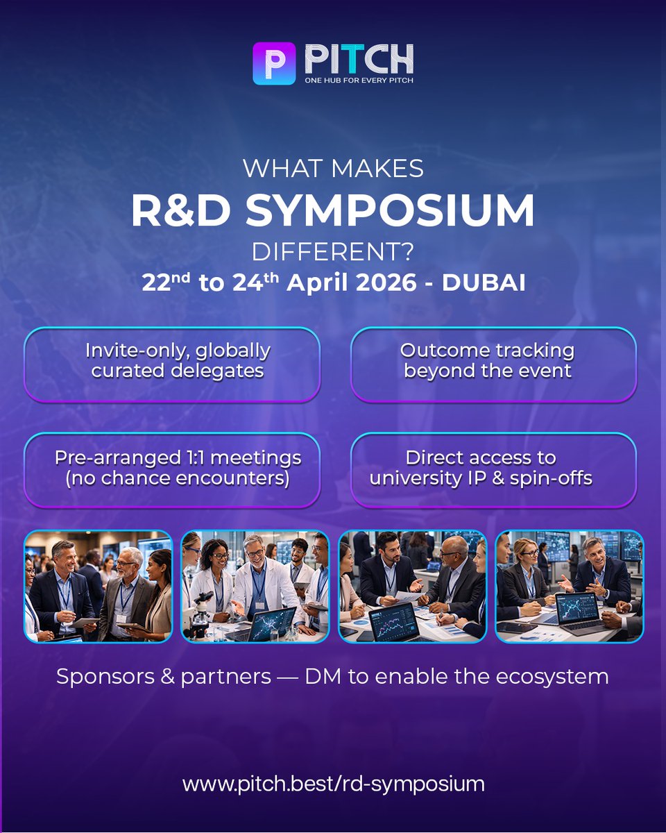 Traditional innovation forums showcase ideas.
R&amp;D Symposium is built to convert them.

This is not an open-floor expo.
It’s an invite-only, outcome-driven working room.

* Globally curated delegates
* Pre-arranged 1:1 meetings — no random encounters
* Direct access to university