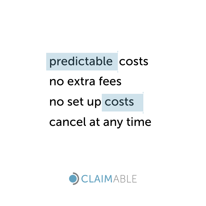 We never charge extra costs or setup fees. We believe in transparency, predictable pricing and affordability. 
#claimable #claimsoftware #claimsmanagement #riskmanagers #transparentpricing #claimableprice