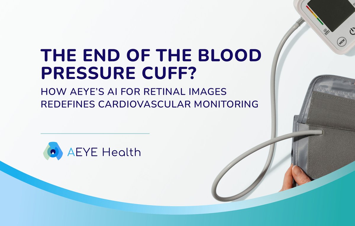 AeyeHealth's tweet photo. 𝗧𝗵𝗲 𝗘𝗻𝗱 𝗼𝗳 𝘁𝗵𝗲 𝗕𝗹𝗼𝗼𝗱 𝗣𝗿𝗲𝘀𝘀𝘂𝗿𝗲 𝗖𝘂𝗳𝗳? 𝗛𝗼𝘄 𝗔𝗘𝗬𝗘’𝘀 𝗔𝗜 𝗳𝗼𝗿 𝗿𝗲𝘁𝗶𝗻𝗮𝗹 𝗶𝗺𝗮𝗴𝗲𝘀 𝗥𝗲𝗱𝗲𝗳𝗶𝗻𝗲𝘀 𝗖𝗮𝗿𝗱𝗶𝗼𝘃𝗮𝘀𝗰𝘂𝗹𝗮𝗿 𝗠𝗼𝗻𝗶𝘁𝗼𝗿𝗶𝗻𝗴

We are proud to share that our latest research has been published in BMJ Innovations. The study demonstrates that our AI technology can estimate blood pressure from a single non-mydriatic fundus image (a simple retinal scan) with accuracy comparable, and even slightly superior to conventional arm cuff measurements, featuring greater consistency and stability. This was done with a large validation dataset comparing the AI’s analysis to multiple cuff measurements. 

This publication marks a major milestone in demonstrating our technology’s potential to enable a non-invasive, rapid 1-minute cardiovascular assessment without a cuff. 

𝗞𝗲𝘆 𝗧𝗮𝗸𝗲𝗮𝘄𝗮𝘆𝘀: 
𝗡𝗼𝗻-𝗰𝗼𝗻𝘁𝗮𝗰𝘁 𝗦𝗰𝗿𝗲𝗲𝗻𝗶𝗻𝗴 - A rapid,1-minute cardiovascular assessment without a cuff.
𝗘𝗮𝗿𝗹𝘆 𝗜𝗻𝘁𝗲𝗿𝘃𝗲𝗻𝘁𝗶𝗼𝗻 - Assessing blood pressure and detecting hypertension risk before significant systemic damage occurs. 
𝗕𝗲𝘆𝗼𝗻𝗱 𝗘𝘆𝗲 𝗗𝗶𝘀𝗲𝗮𝘀𝗲 - Expanding the role of retinal imaging for systemic health assessments.

This study also highlights a key research capability of 𝗔𝗘𝗬𝗘-𝗫 - our comprehensive AI diagnostic screening solution, designed to detect a broad range of diseases, currently supporting a wide range of medical indications, and further validating the potential of a routine eye exam to provide meaningful insight into a patient’s both short and long-term cardiovascular health. 

**AEYE-X, unlike AEYE-DS, is currently not offered for diagnostic purposes in the U.S.

Read the full press release: https://t.co/U5Jv3Oey0X