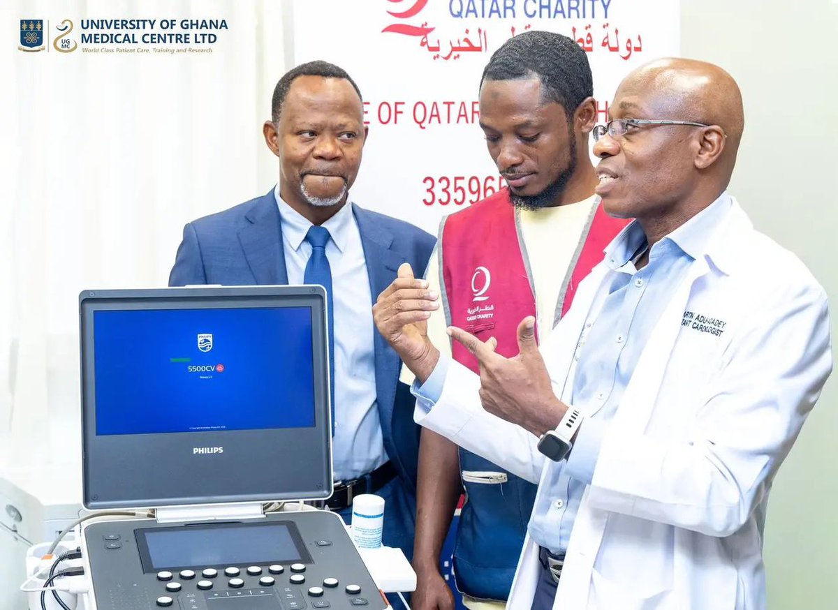ugmedicalcentre's tweet image. Heartfelt thanks to Qatar Charity for donating an Echo Machine worth GHS 630, 000 to the Cardiology Department of UGMC.
#TogetherWeCan
#WorldClassPatientCare