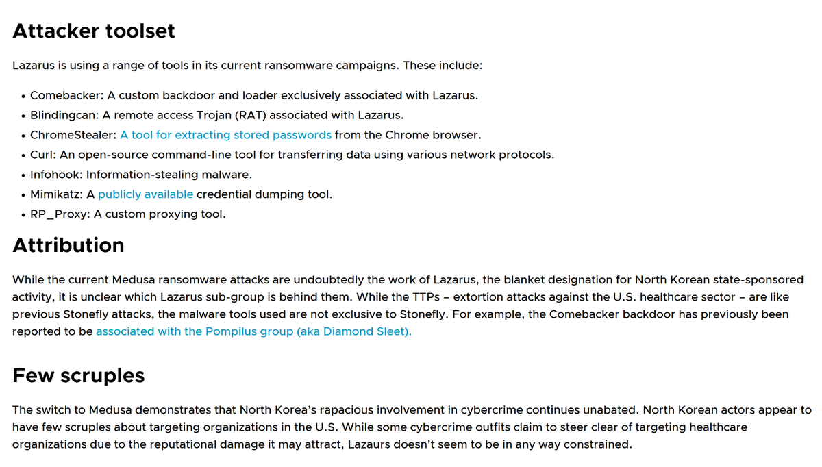 blackorbird's tweet image. #Lazarus Group Now Working With Medusa #Ransomware
security.com/blog-post/laza…
