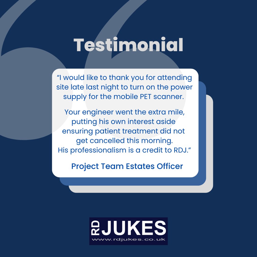 RDJukes's tweet photo. TESTIMONIALS - another endorsement for a recent project and clear proof that our core value of Accountability isn’t just a word, it’s how we work.

#RDJ #Electrical #Feedback #Testimonials #Accountability https://t.co/pxC4x7jbFf