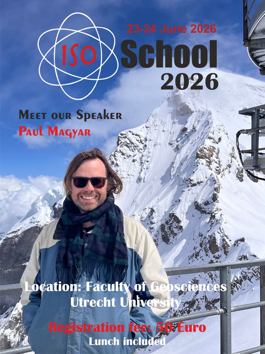 IsoNetECR's tweet photo. Meet our speaker: Paul Magyar at IsoSchool 2026
Tentative Theme: Clumped isotopes of nitrous oxide: analytics, challenges, and promises associated with developing a new clumped isotopic tool.

 https://t.co/l5ztm1sb6c https://t.co/hB4J3bfQjx https://t.co/pNz7kJJpxs
