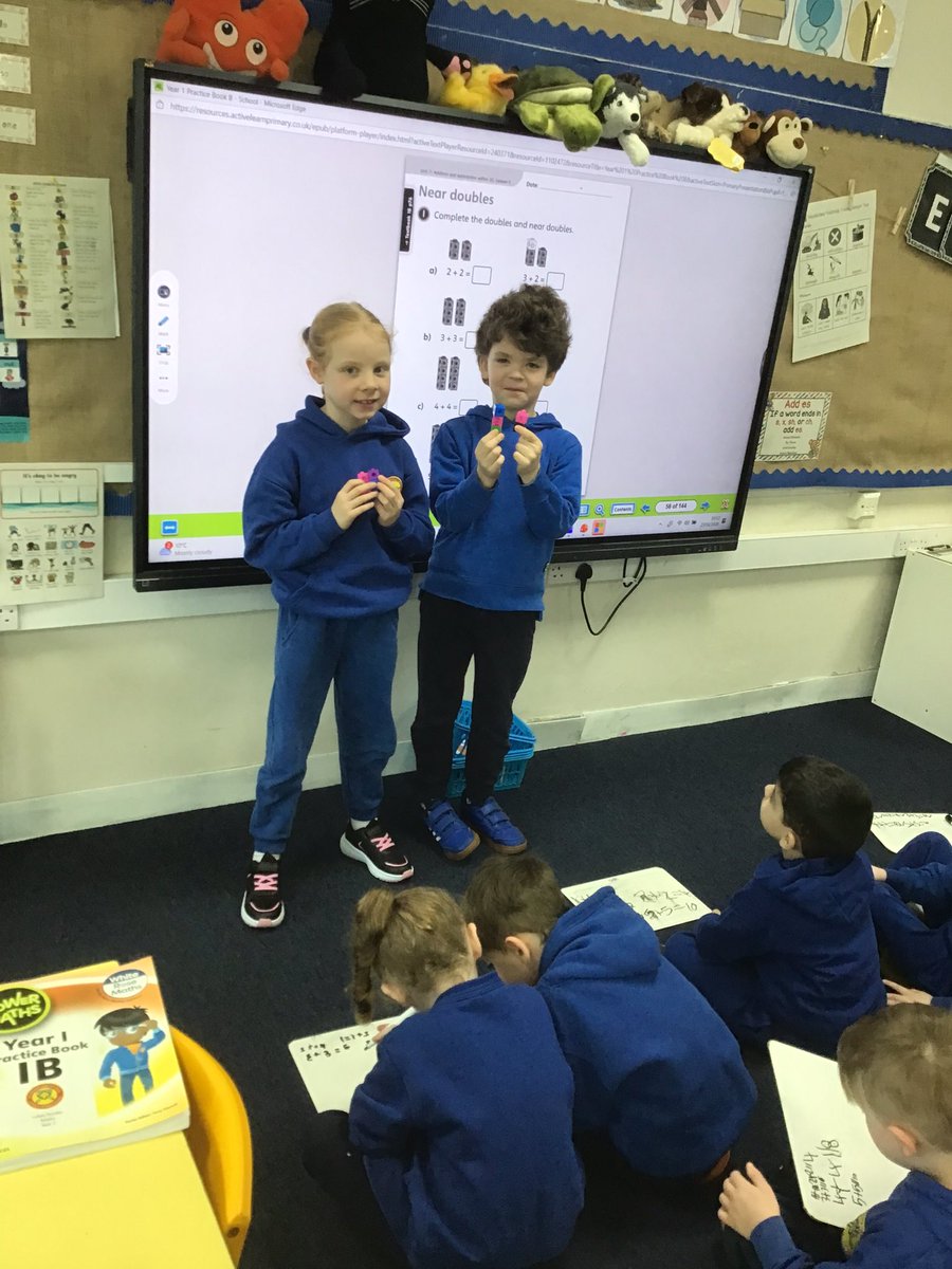 In Maths, we used our knowledge of doubles to explore near doubles.