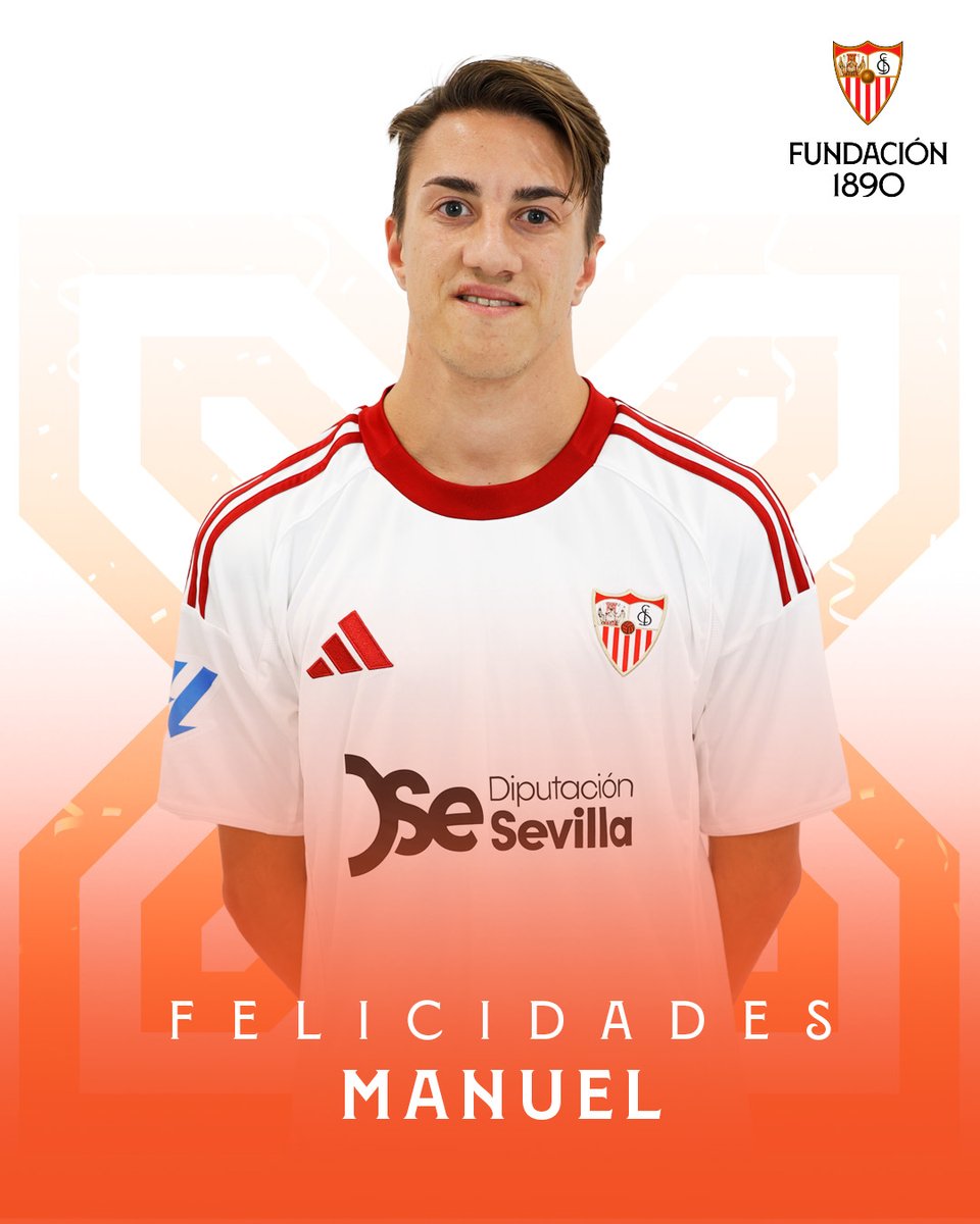 Fundacion1890's tweet photo. ¡Feliz cumple, Dimitri! 🎂 

⚪Sigue defendiendo nuestro escudo con esa garra que te hace único.  🔴

#Fundación1890 | #SevillaFCGenuine https://t.co/aKq5Qs5dYK