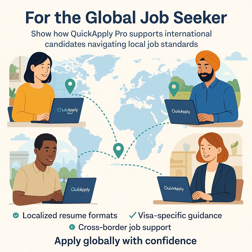 quickapplypro's tweet image. Your degree says ready, the visa paperwork says wait. Every country wants a different resume, tone, story. Quick Apply Pro helps you tailor your resume, decode rules &amp;amp; apply with confidence. #QuickApplyPro #GlobalTalent