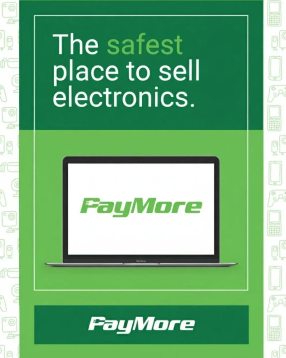 PAYMORESTORES's tweet image. The safest place to turn your old tech into cash 💚💻
Sell your electronics with confidence at PayMore—fast, secure, and hassle-free.

#PayMore #PayMoreStores#SellYourElectronics #TechForCash #SafeAndSecure #ElectronicsBuyback #GetPaidMore #TradeInTech #SmartSelling