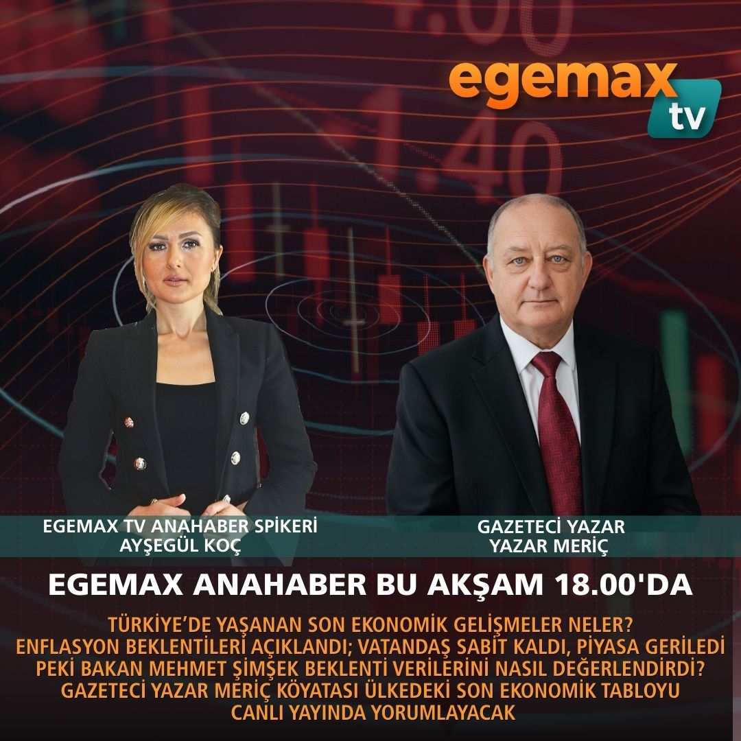 EGEMAX ANAHABER BU AKŞAM 18.00'DA
Türkiye’de yaşanan son ekonomik gelişmeler ele alınıyor.
açıklanan enflasyon beklentilerinde vatandaş cephesi sabit kalırken, piyasa beklentilerinde gerileme yaşandı.
peki, Mehmet Şimşek bu beklenti verilerini nasıl değerlendirdi?
gazeteci-yazar
