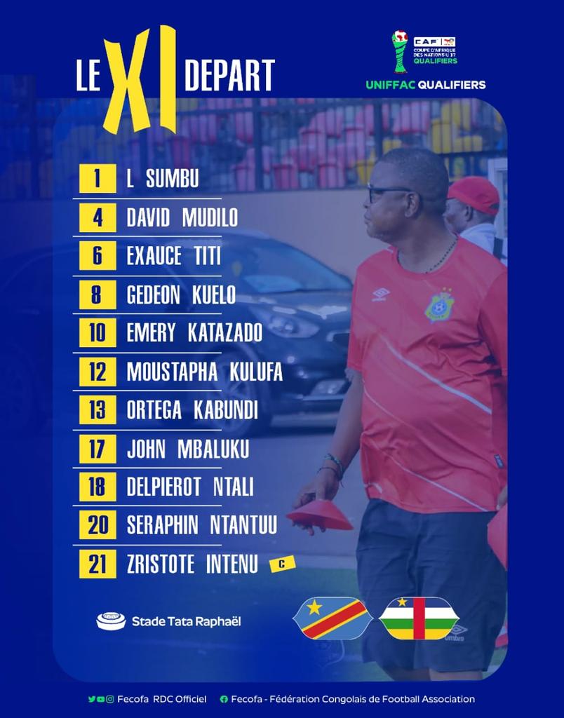 FecofaRdc's tweet photo. [Tournoi Zonal UNIFFAC Qualificatif CAN U17]

🗓 2ème journée 

⚔️🇨🇩RD Congo 🆚️🇨🇫 RCA
⌚️16H (Heure de Kinshasa)
🏟 Tata Raphaël 

#RDCRCA #TournoiQualif #CANU17 #UNIFFAC https://t.co/IJsWw2P7IZ