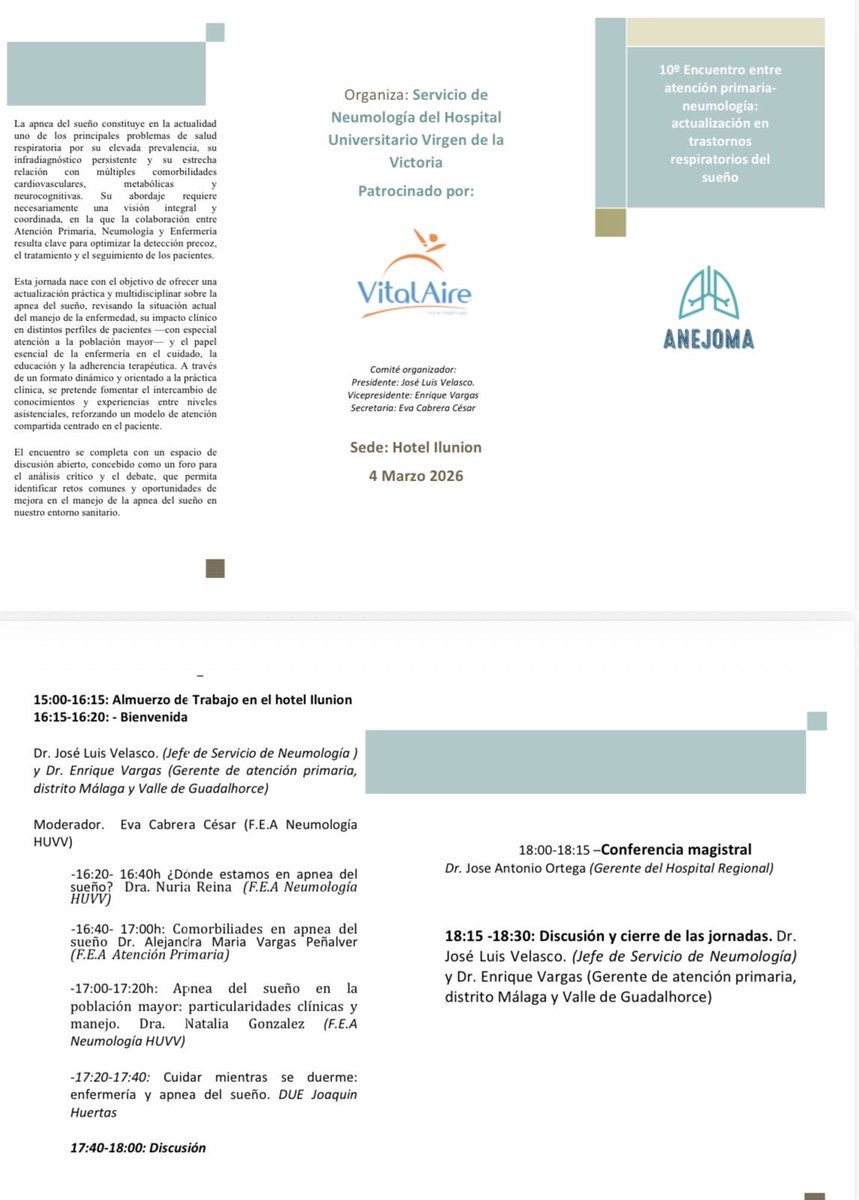 NeumologiaHUVV's tweet photo. Tenemos todo listo para aprender junto a atención primaria sobre apnea del sueño. ¡Te esperamos el próximo 4 de marzo ! #apneadelsueño https://t.co/klBavRwdkO