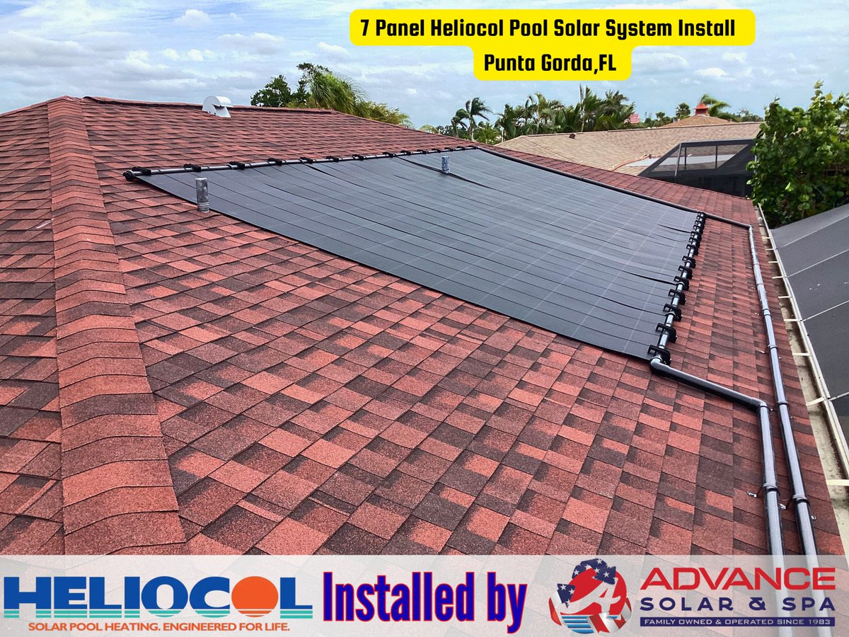 SolarandEnergyy's tweet image. Cut pool heating costs the smart way ☀️
This 7-panel Heliocol solar system was professionally by us,now the sun heats the pool, not the electric grid.
Lower bills. Reliable comfort. Smart investment.
📞 239-939-7446 | AdvanceSolar.com

#SolarPool #EnergySavings #Florida