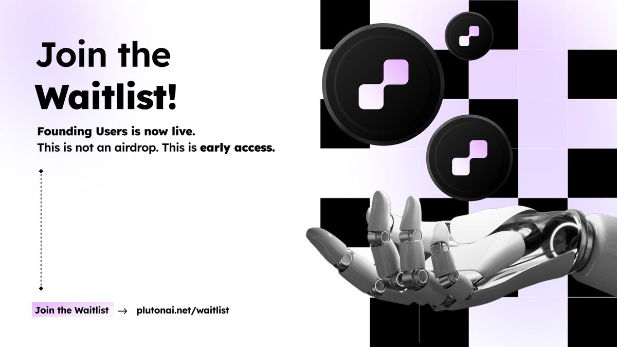 Early isn’t at launch.
Early is now.

PlutonAI is building the conversational layer of DeFAI.

Seed ✔
Private ✔
Public access: not open yet.

Wave 1 – Founding Users is now live.

This is not an airdrop.
This is early access.

Secure your spot ↓
plutonai.net/waitlist