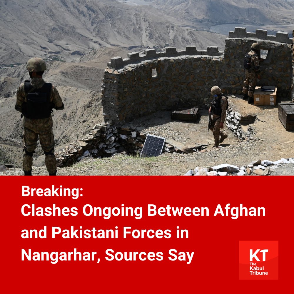 TheKabultribun's tweet photo. #Breaking;
Clashes erupted Tuesday afternoon between #Afghan border forces and #Pakistani militias along the de facto border in #Nazyan district of #Nangarhar, local sources told The Kabul Tribune.
https://t.co/Ec7X1hfTBJ https://t.co/BcPdgTWsmN