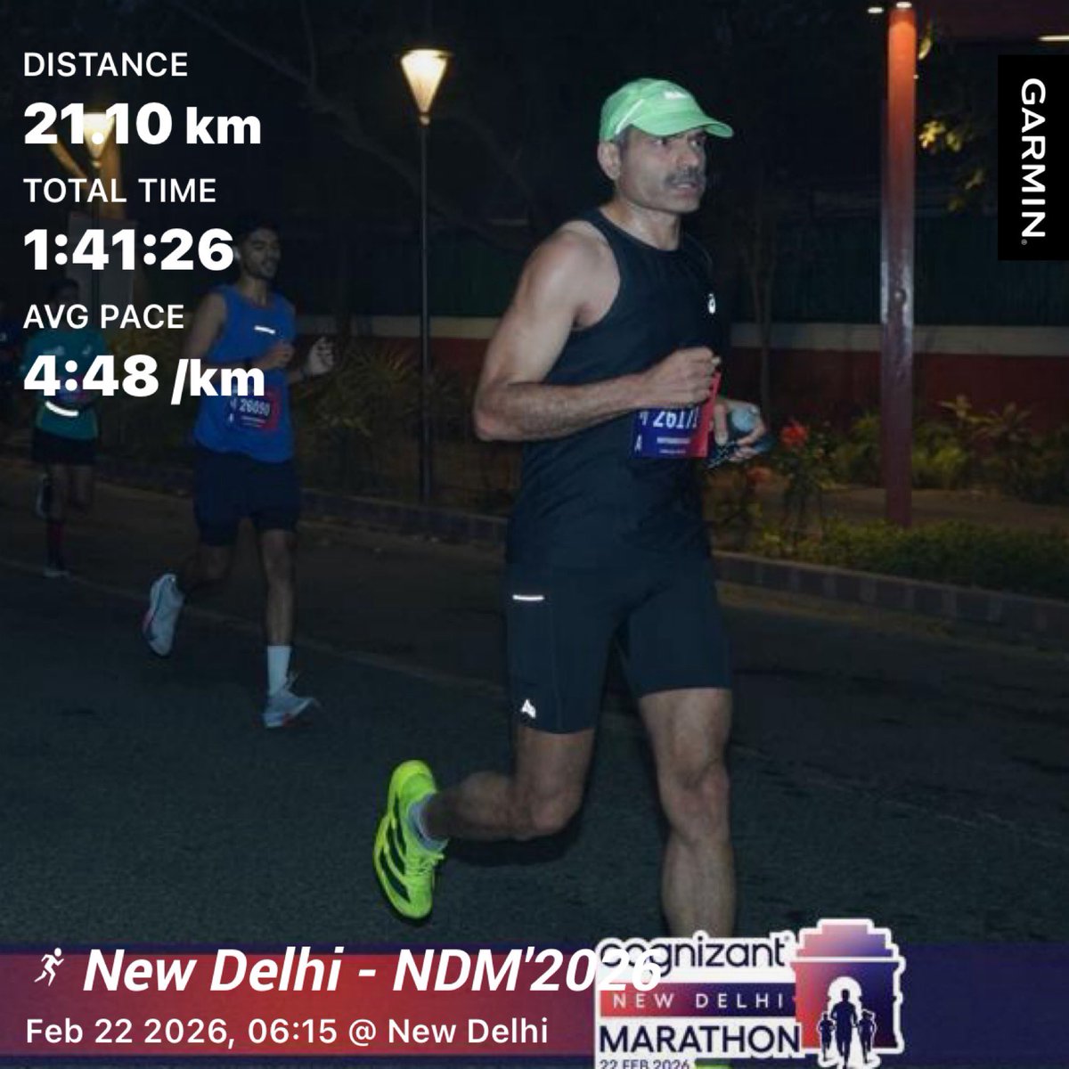 jmuthukrishnan's tweet photo. #NDM2026 HM race towards the end of a training cycle which was injury free and done with consistency I can be proud of. A steady improvement over the past four efforts at this distance gives hope for the years ahead. #RuntheTalk https://t.co/51GzaZCktQ