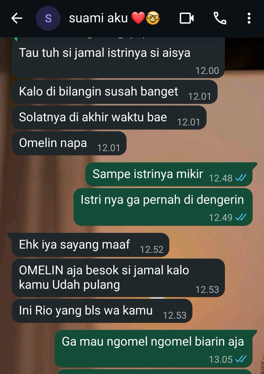 POV : suami gw pnya nama dua

Dah menggila kan
 makanya pakai namanya Jamal biar ga ngerasa di omelin langsung 😅😭
