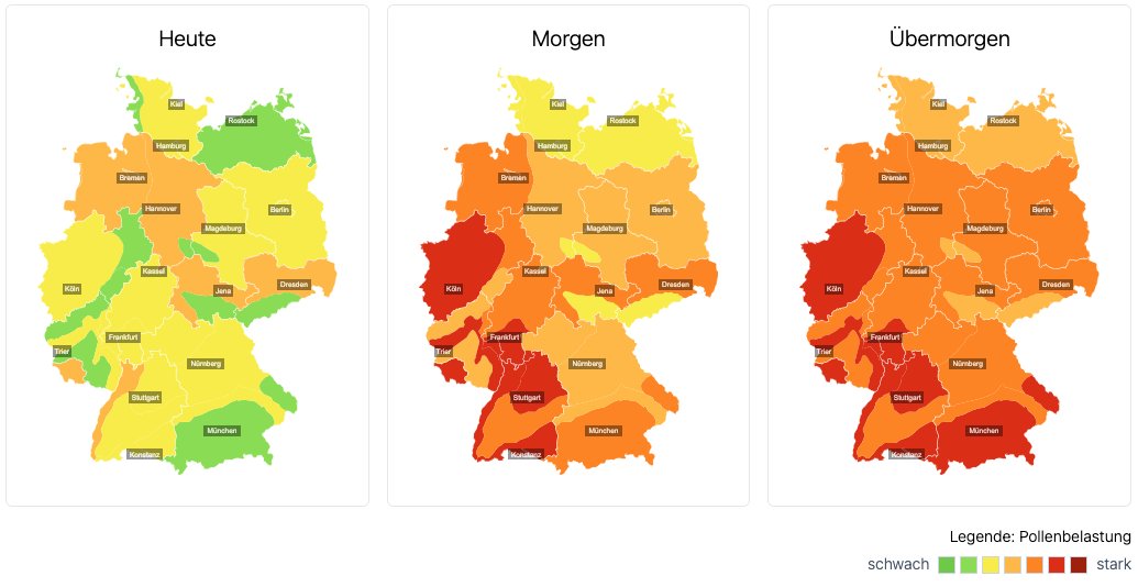 wettersoftware's tweet photo. #Erle und #Hasel bestimmen derzeit den Pollenflug. Heute noch mittlere Werte, in den nächsten Tagen geht es spürbar nach oben. #Pollen
https://t.co/xh5ggGhrO6 https://t.co/6L033sxNaA