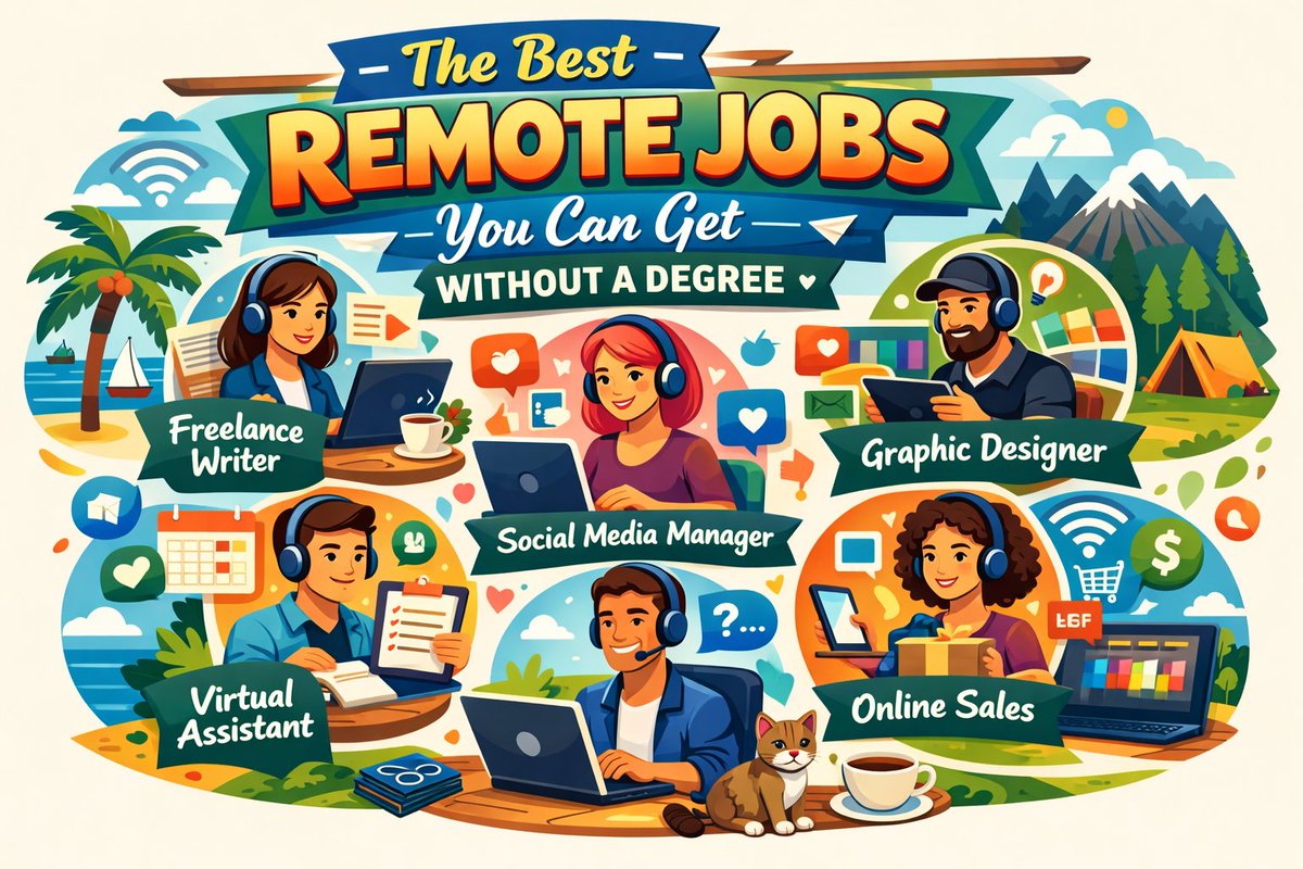 SachiDesigns's tweet photo. Remote careers are more accessible than ever. You don’t always need a college degree, skills, experience, and consistency can open doors to flexible, high-paying work-from-home opportunities.
https://t.co/C1h8lIeDc9
#RemoteJobs #WorkFromHome #NoDegreeJobs #CareerGrowth #FutureOfWork #DigitalSkills #OnlineWork #FreelanceLife #CollegeDegree