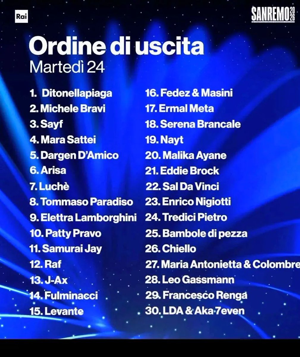 SANREMOBLOG's tweet photo. Segui il #Festival con noi!
#SANREMOBLOG #Sanremo2026 #FestivalDiSanremo https://t.co/2mwgYpQ8Qc