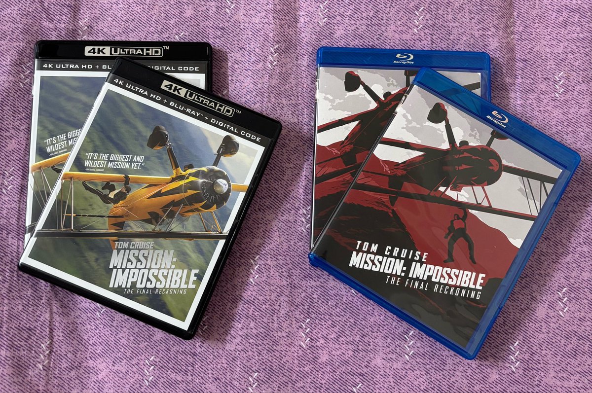#MissionImpossible: TheFinalReckoning
is the next title for sale 📀 

* 4K Ultra HD + a special features bonus disc,
priced at Rs.2,999/-

* Blu-ray along with special features,
priced at Rs.1,499/-

Switching aspect ratios between 1.90:1 &amp; 2.39:1.

DM if you choose to accept it!