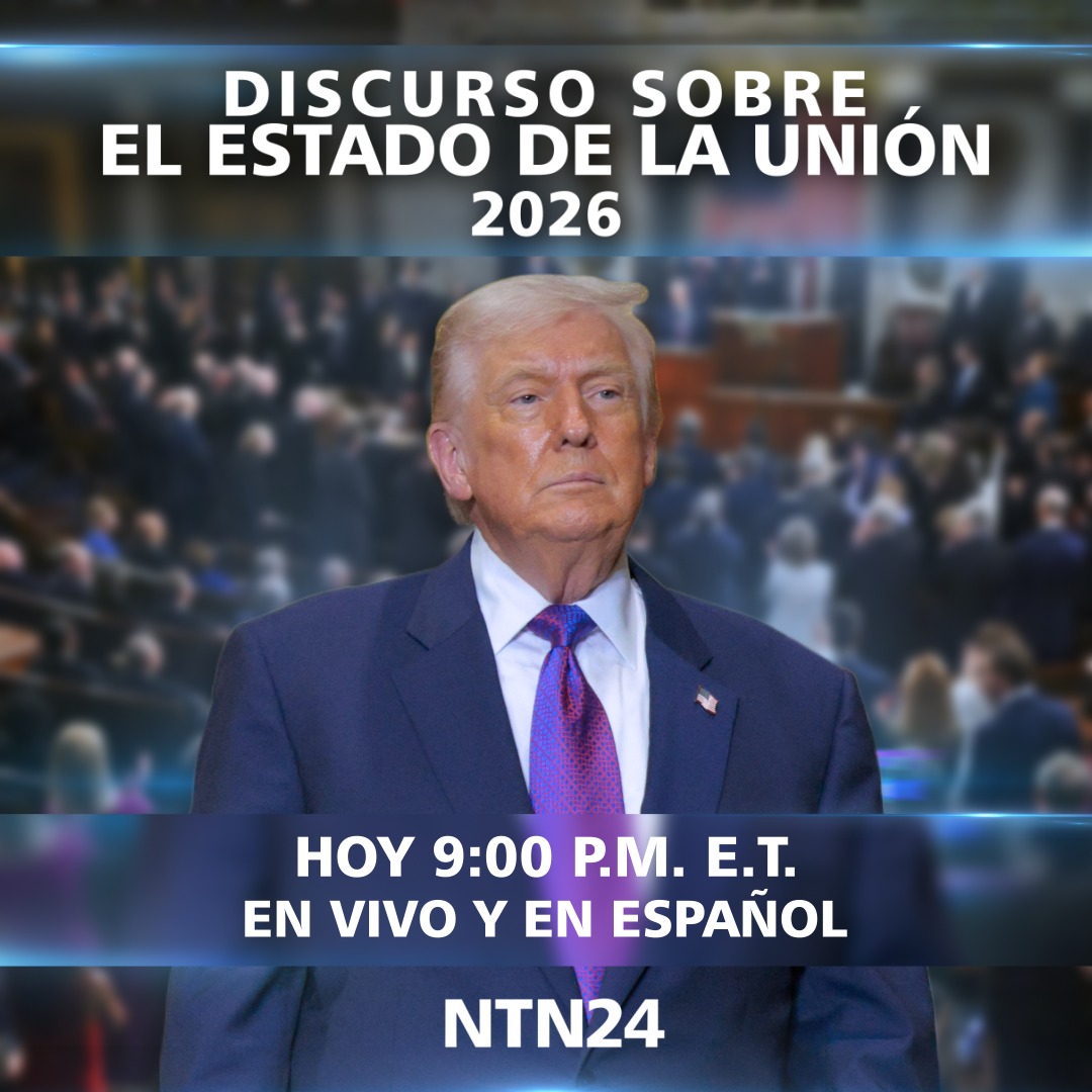 Esta noche vea en NTN24 el discurso sobre el estado de la Unión de 2026 del presidente de Estados Unidos, Donald Trump, ante una sesión conjunta del Congreso 🇺🇸.

📺 A partir de las 9 p.m. (Hora de Miami, DC y NY).

🔴 En vivo y en español, solo por NTN24.