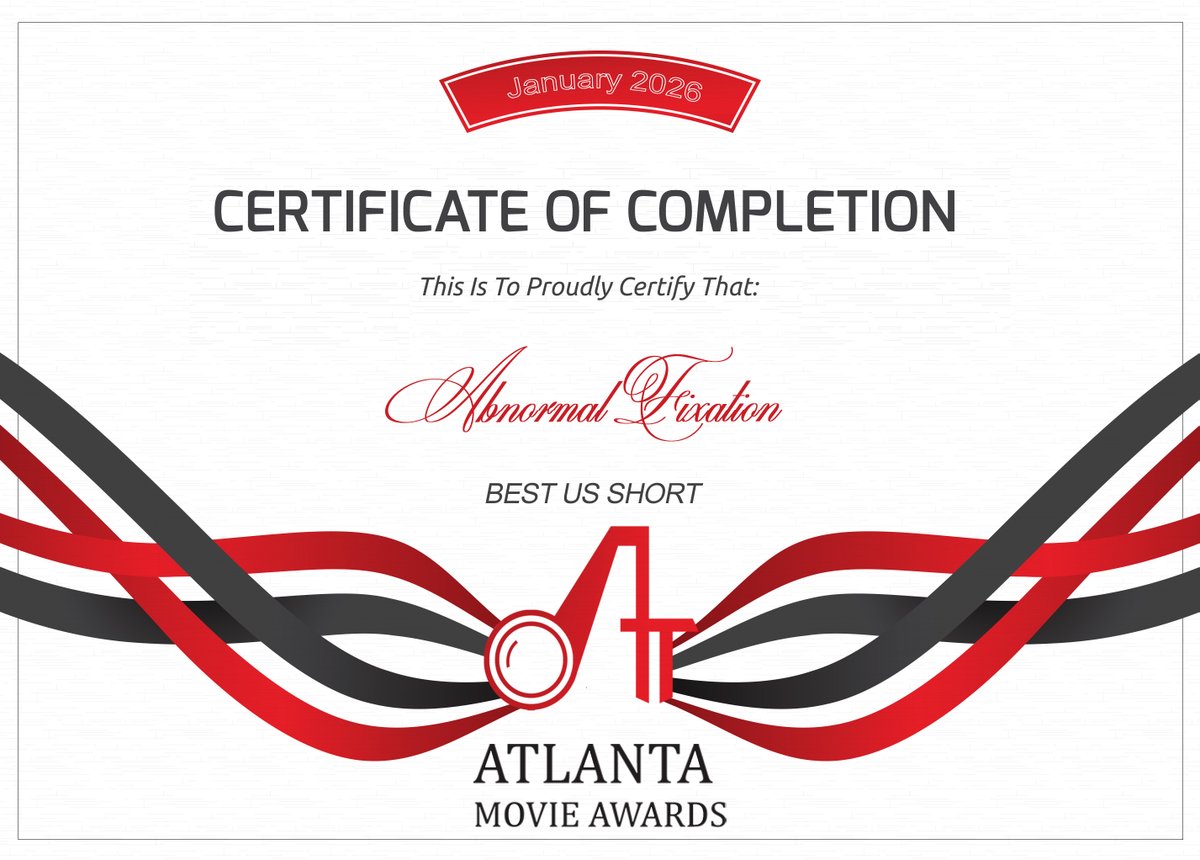 JKMuir's tweet image. Abnormal Fixation won "Best U.S. Short" at the Atlanta Movie Awards! #AF, #AbnormalFixaton