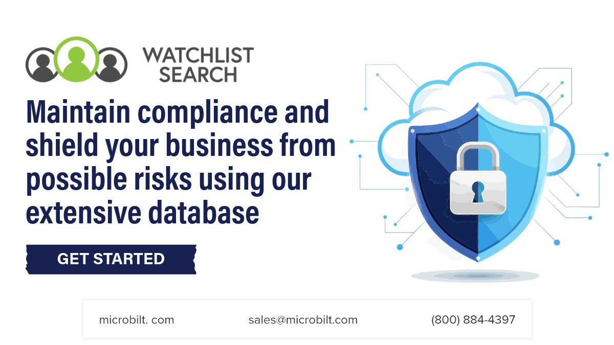 MicroBilt's tweet photo. 🔍 Looking for a reliable search solution? 
Watchlist Search product for all your screening needs. Stay compliant and safeguard your business from potential risks with our comprehensive database. 
https://t.co/E6PYaGQwpr 🚨 
#WatchlistSearch #RiskManagement #Compliance #MicroBilt https://t.co/PY3y2ANnmx