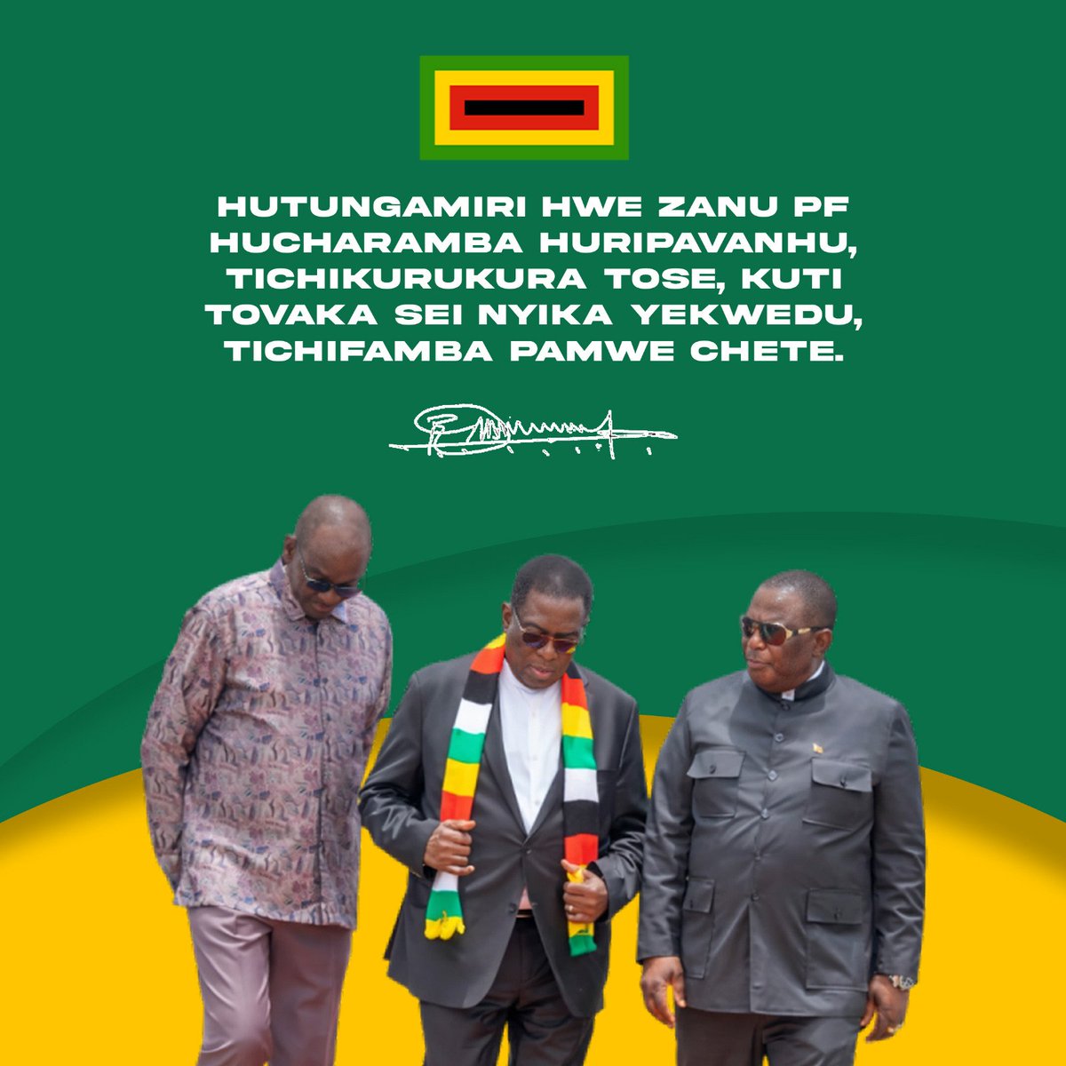 ZvikoJuma2303's tweet image. Our leadership continues to engage and consult to build our nation as one. 

When we walk together, we succeed together. 🤝

​#Zimbabwe #Unity #NationalDevelopment #TichifambaPamweChete