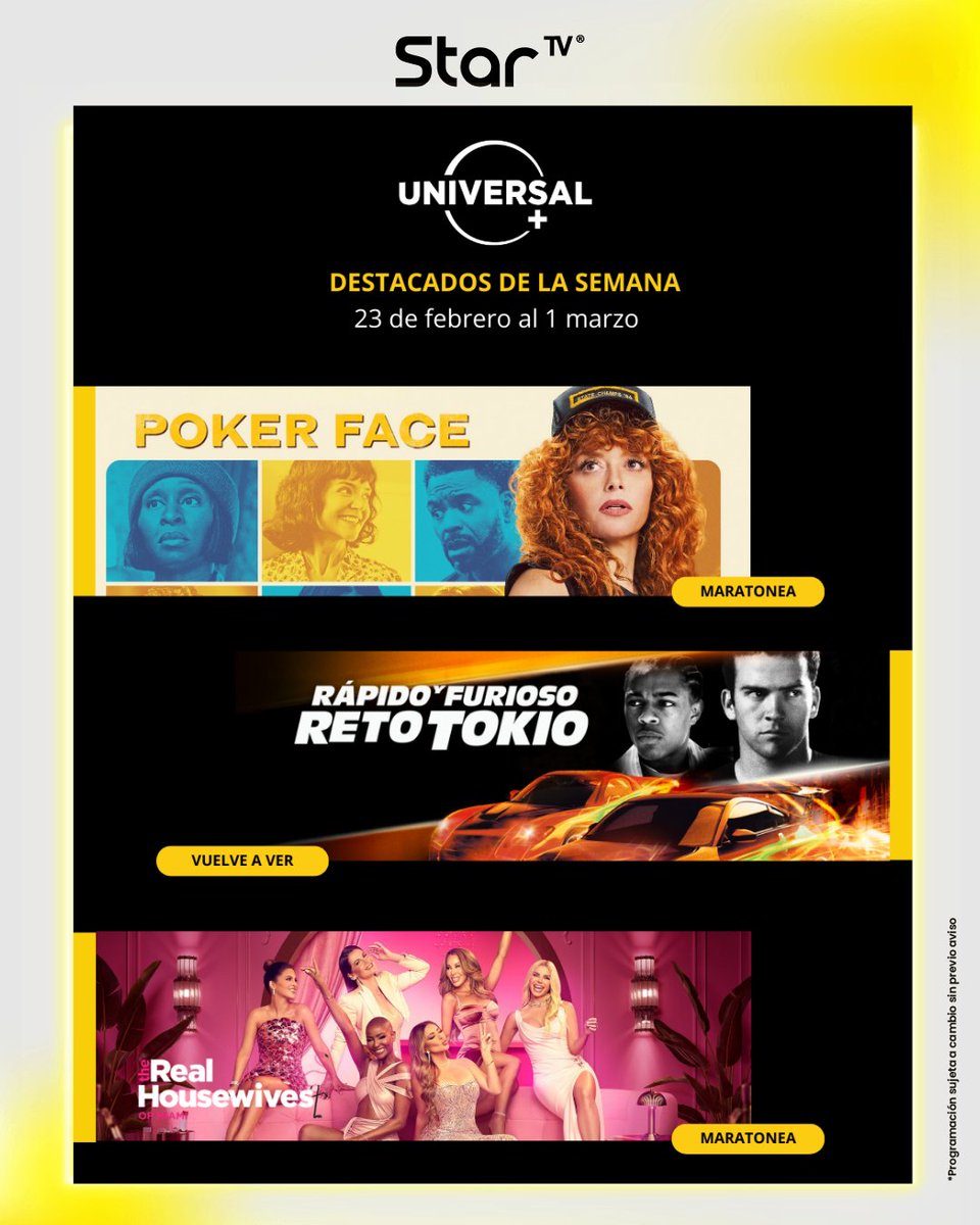 En #UniversalPlus , #LoBuenoDeSerAdulto es poder maratonear series increíbles, repetir tus películas favoritas las veces que quieras y decir: me lo merezco. 😌🍿
¿cuál serie nos recomiendas ver?
Toma el control con #StarTV .📺✨
#estrenos #Maratones #peliculas #martes