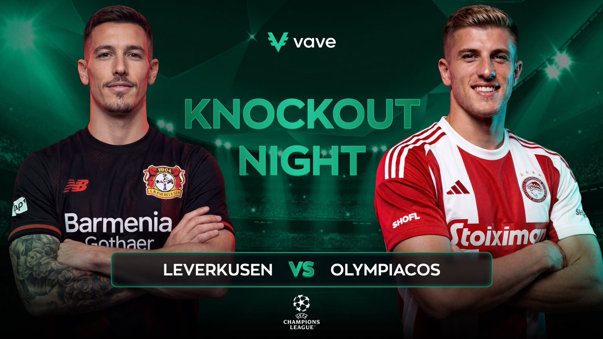 official_vave's tweet photo. 🏆 Champions League | February 24, 8:00 PM (UTC)

Leverkusen vs Olympiacos

Knockout round. First leg. Leverkusen play at home and usually set the pace. Olympiacos focus on structure and counter moments. Two different approaches.

Kickoff soon - https://t.co/y0QXFb6Yqk

#VAVE #ChampionsLeague #FootballBetting #Leverkusen #MatchDay