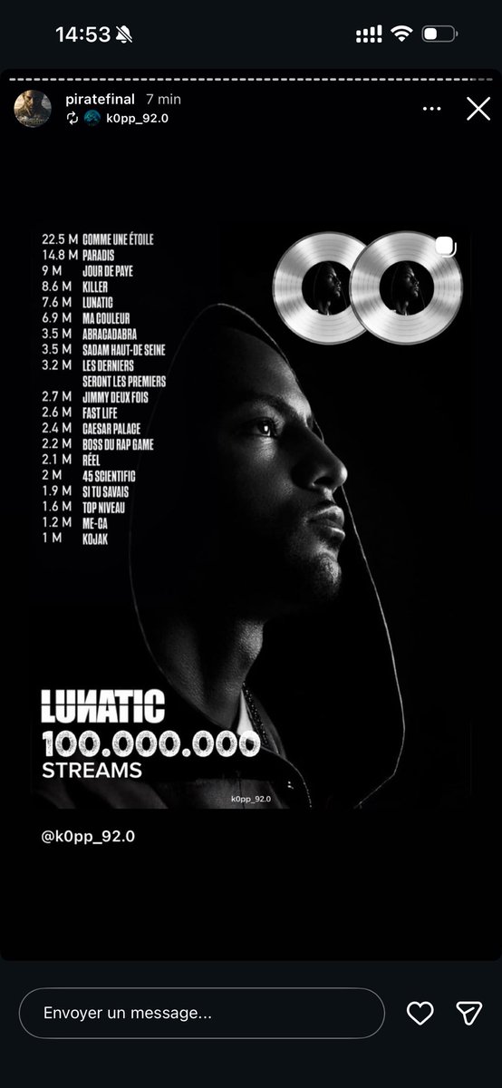 lpnjf_sidy's tweet photo. C’est le seul album no skip de BOOBA pour moi . 
Aujourd’hui est à 100.000.000 de streamings 📀. 😭😭

NB: sorti en 2010 🫡📌 https://t.co/JDRvW5PEiO