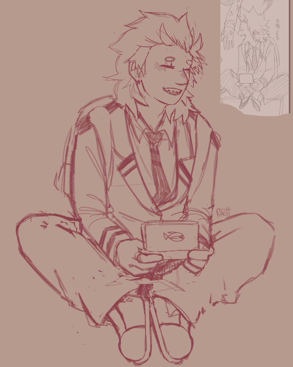 Doodling 🤓 
I wanna redraw more offical art/ doodles for practice 
#kirishima #kirishimaeijiro #mha