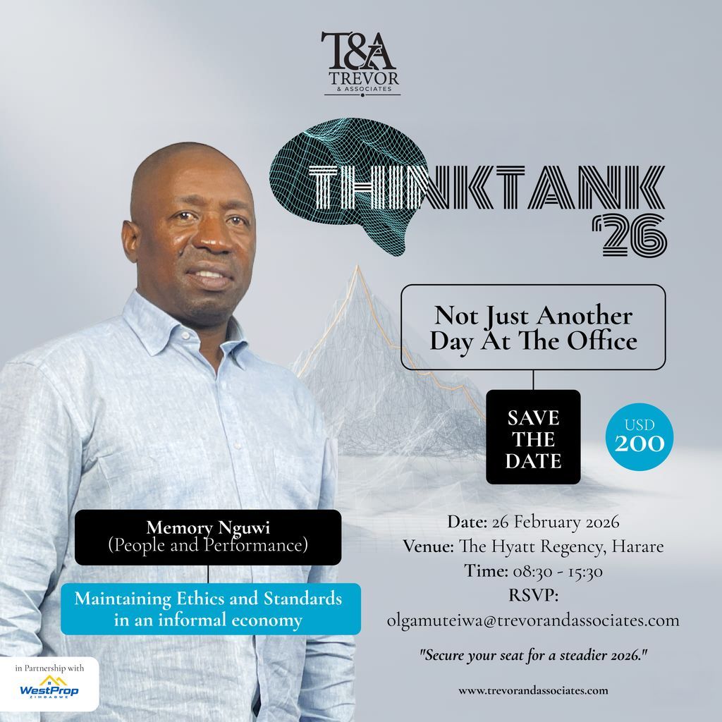 TrevorAssoc's tweet photo. When standards slip, performance eventually follows.

Memory Nguwi will address how professional ethics and behavioural discipline sustain organisations in complex environments. 

Register here: https://t.co/hhtGSoLHZq 

#ThinkTank2026 https://t.co/E4QkMx5tHR