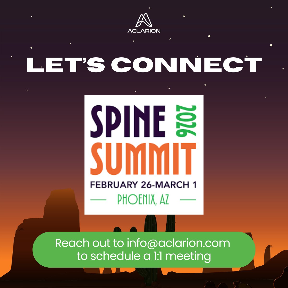We're looking forward to #SpineSummit in Phoenix, AZ and meeting with industry peers who are shaping the future of spine care. If you want to learn more about how Nociscan provides objective, noninvasive insights into disc-level pain biomarkers, send us a message to connect $ACON