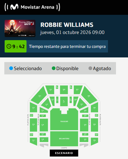 SFV_Cinema's tweet photo. 🏟️ ROBBIE WILLIAMS 🏟️

📅 1 de Octubre en Movistar Arena
💵 Precios finales oficiales (service incluido)

🎟️ Campo Parado: desde $230.000 ARS hasta $310.500 ARS
🎟️ Plateas Bajas: desde $253.000 ARS hasta $299.000 ARS
🎟️ Plateas Altas: desde $166.750 ARS hasta $166.750 ARS https://t.co/JA01BNVQLW