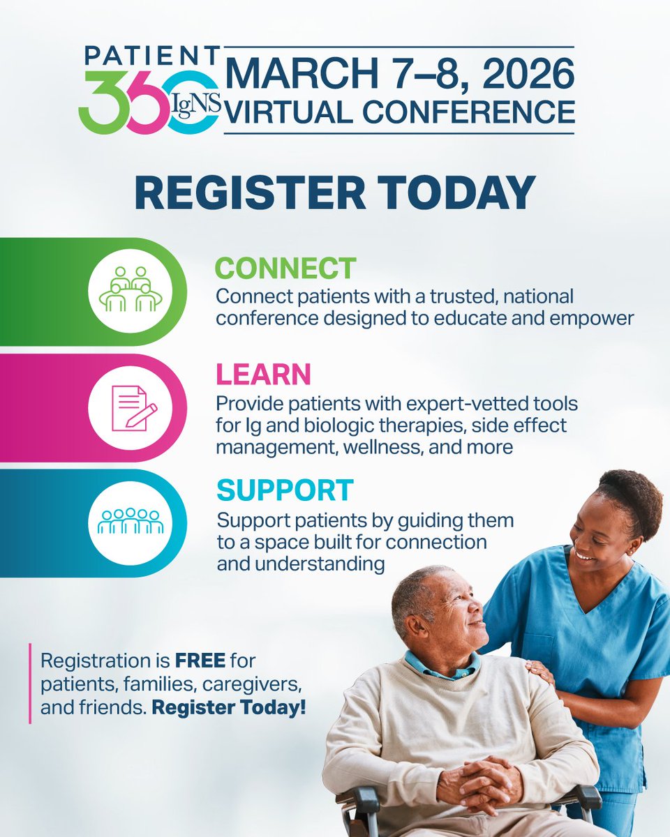 Support can reinforce patient confidence and long-term engagement in care. #Patient360 is a free virtual conference offering practical guidance and community connection beyond the clinic. March 7–8. Share this resource to extend meaningful support. bit.ly/4cbkhyl