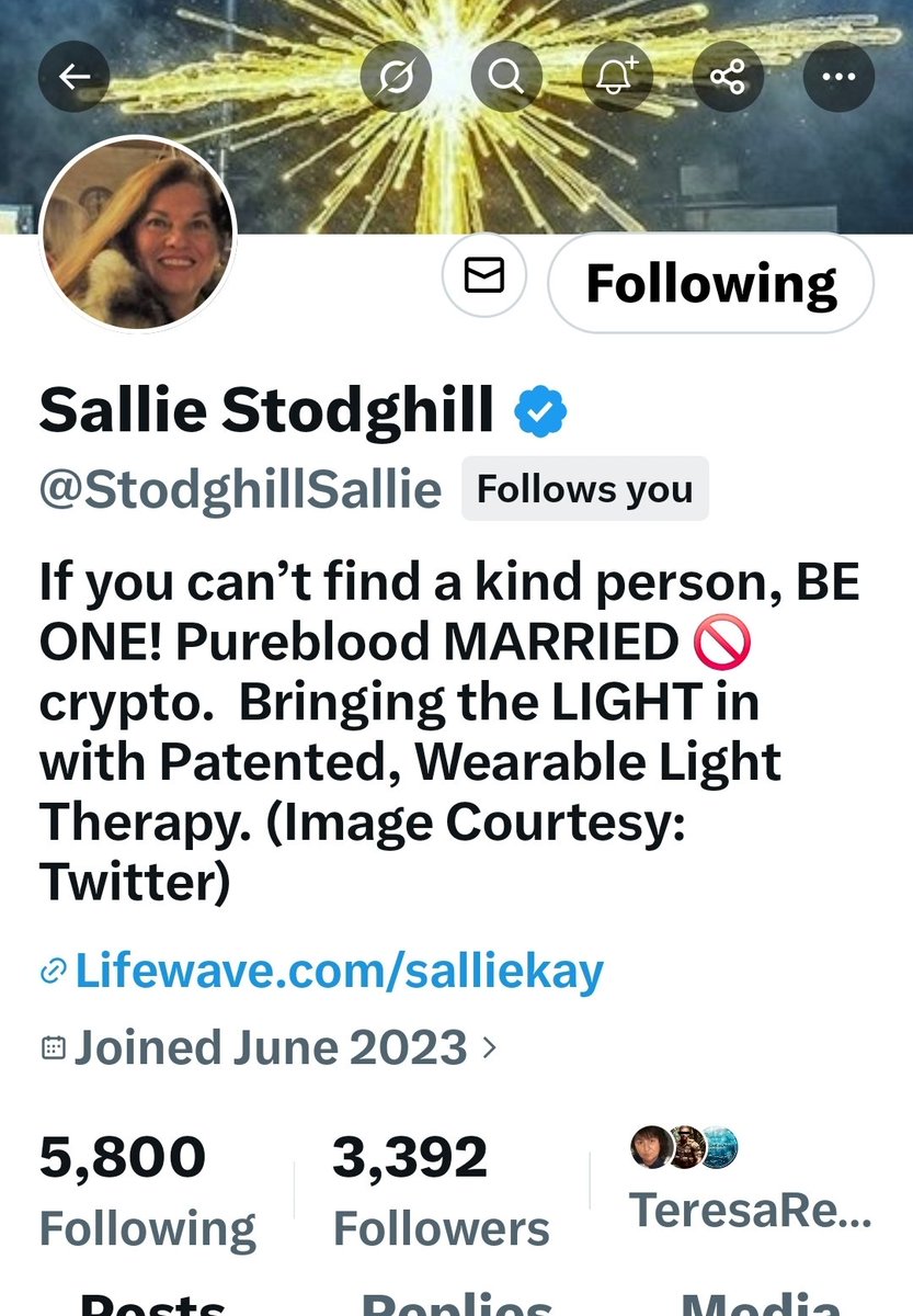 <a href="/StodghillSallie/">Sallie Stodghill</a> 
Let's get Sallie some more followers!!
Follow and repost.
