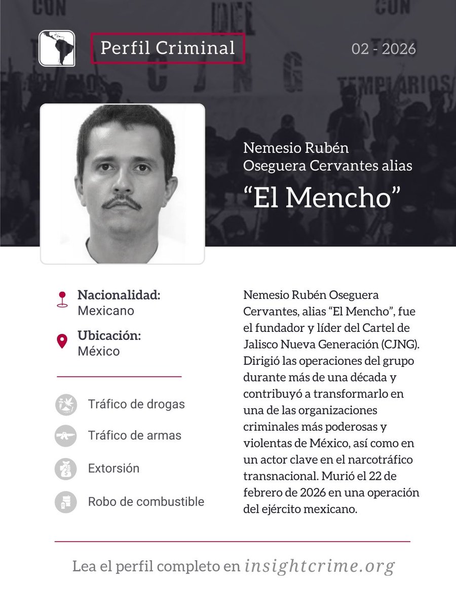 🇲🇽 | Desde cocaína hasta robo de combustible y extorsión, Nemesio Oseguera Cervantes construyó un vasto imperio criminal. ¿Cómo llegó a la cúspide criminal el Cartel de Jalisco Nueva Generación? Conozca su historia aquí: bit.ly/4iE52xP