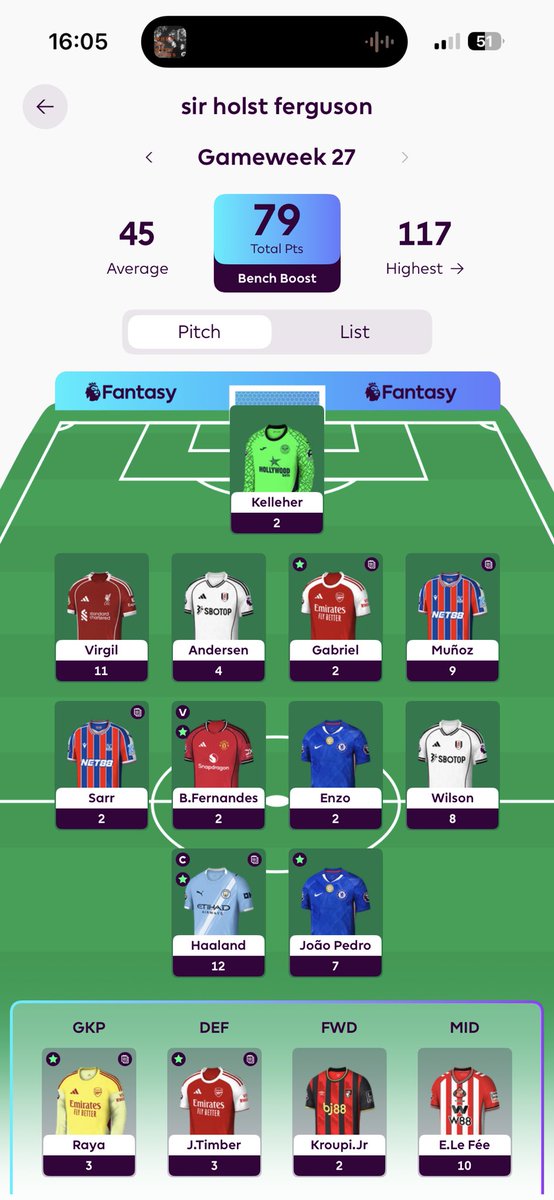 holst1111's tweet photo. @FPLFocal Decent https://t.co/m0KFeHReR7
