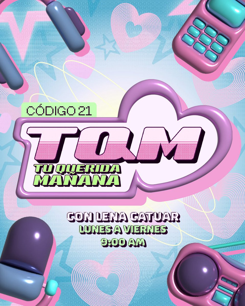 codigo21_radio's tweet photo. ✨ Martest de #TQM_show 💕
Ameniza Tu Querida Mañana con @lena_catuar y déjate guiar por los sonidos que te contagiarán de energía 💥🎙️ https://t.co/2Ny5HL6hO6