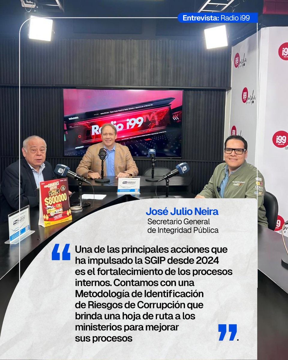 En <a href="/Radio_i99/">Radio i99</a> afirmé que desde la Secretaría General de Integridad Pública impulsamos herramientas para combatir la corrupción y acompañar a las instituciones en la mejora de sus procesos. 🇪🇨