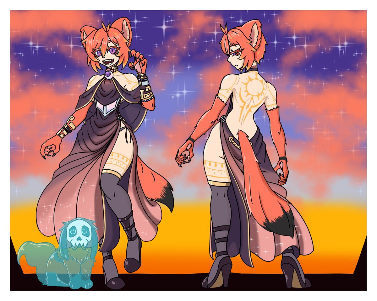 Fancy weasel and the low cut dress.