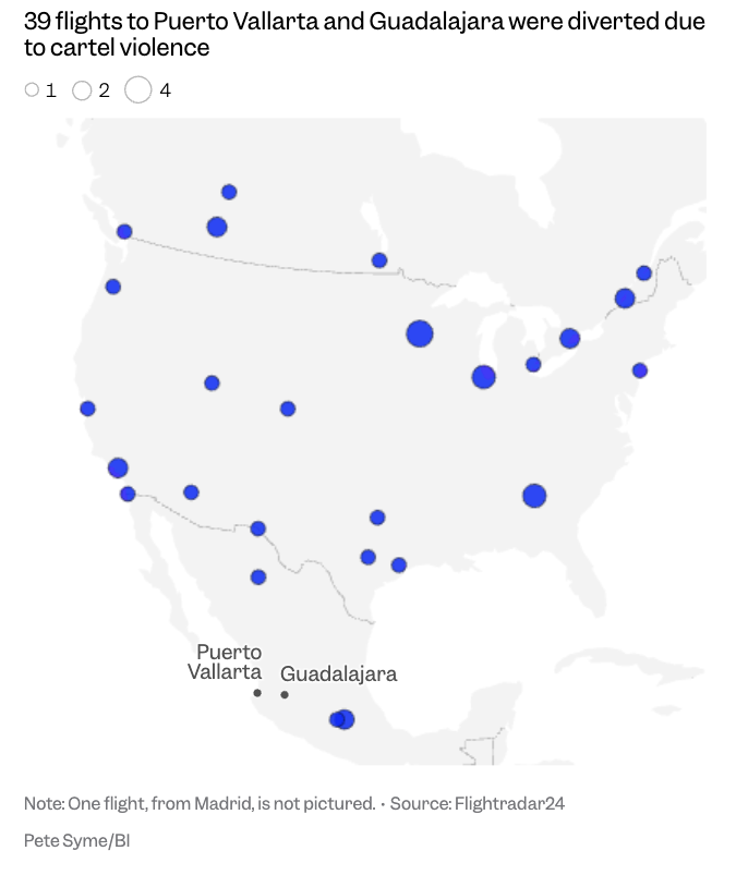 A punishing start to the week for North American air travel